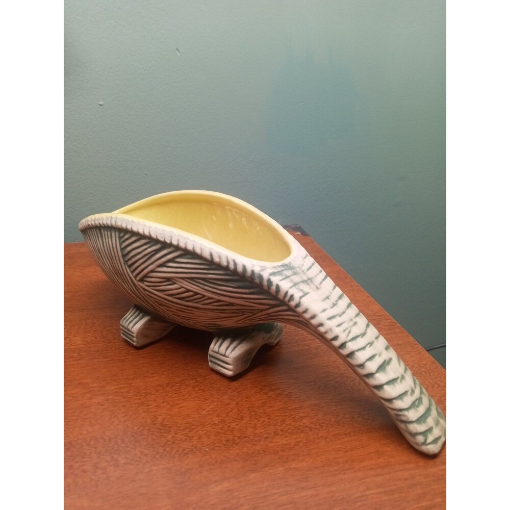 Vintage McCoy Basket Line Matte Pottery Planter Dish 1959 USA MCM 11" Long